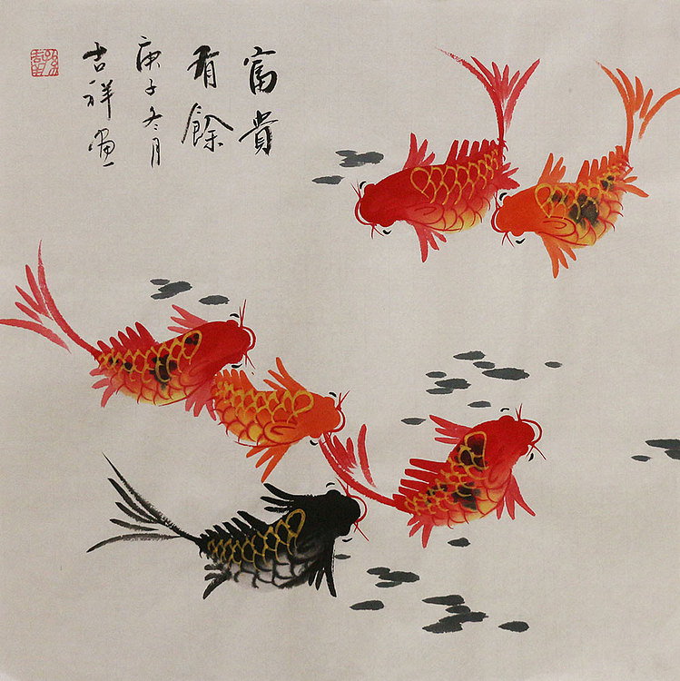 斗方花鸟作品——画家吉祥