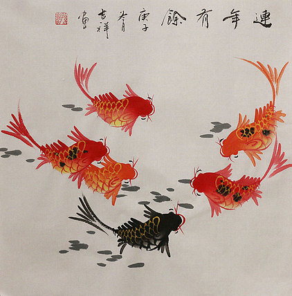 斗方花鸟作品——画家吉祥