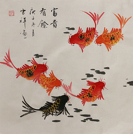 斗方花鸟作品——画家吉祥
