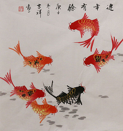 斗方花鸟作品——画家吉祥