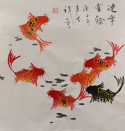 斗方花鸟作品——画家吉祥