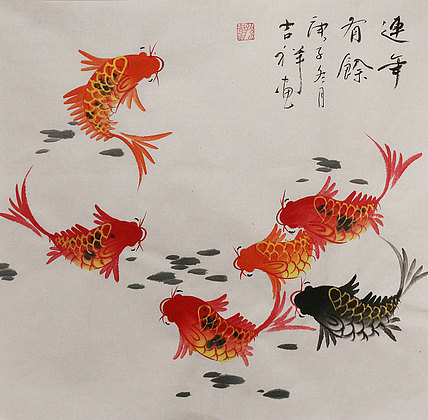 斗方花鸟作品——画家吉祥
