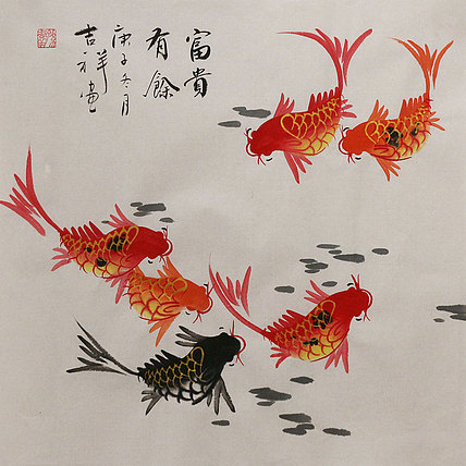 斗方花鸟作品——画家吉祥