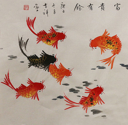 斗方花鸟作品——画家吉祥