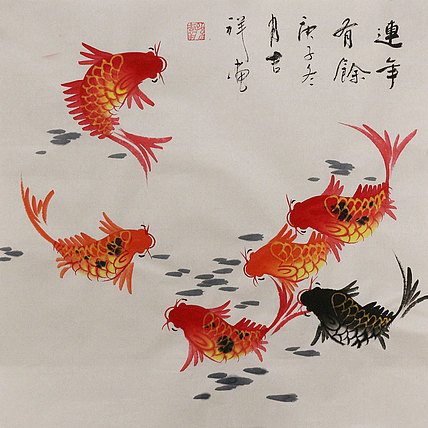 斗方花鸟作品——画家吉祥