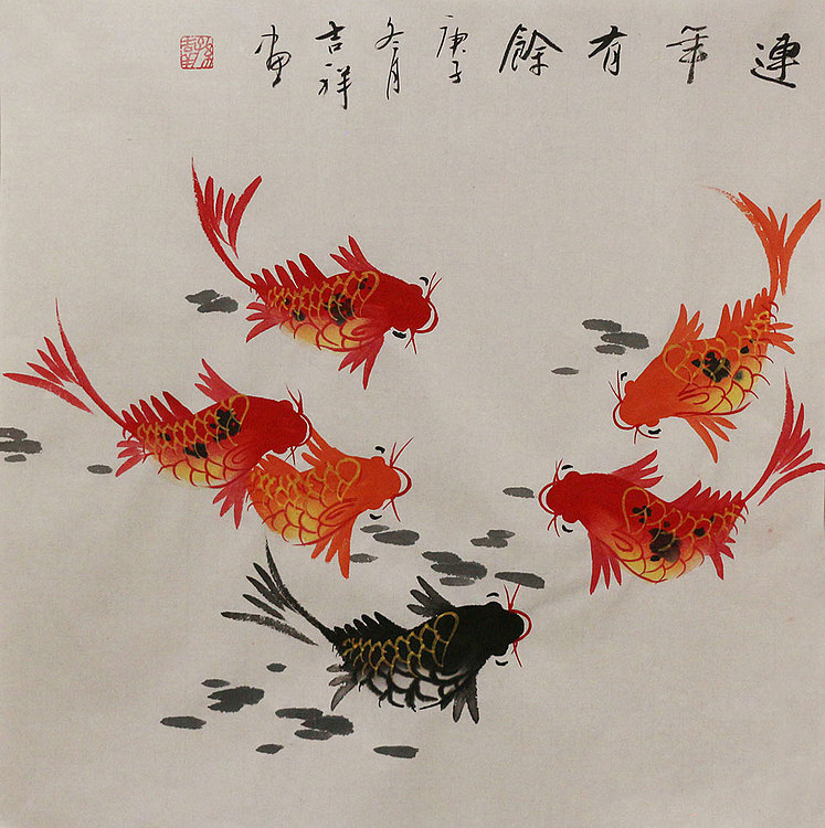 斗方花鸟作品——画家吉祥