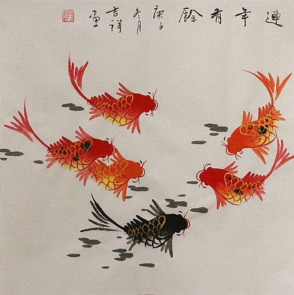 斗方花鸟作品——画家吉祥