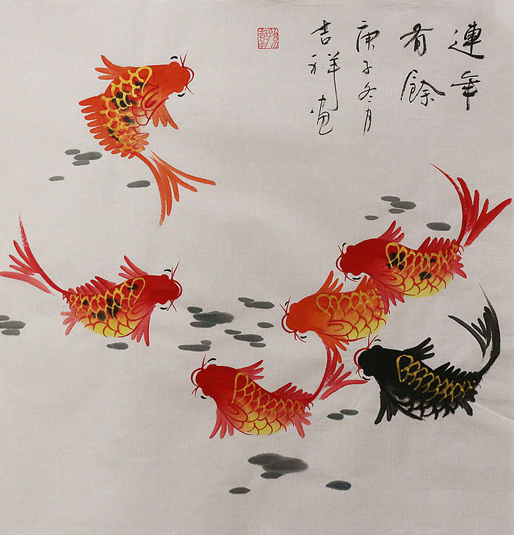 斗方花鸟作品——画家吉祥