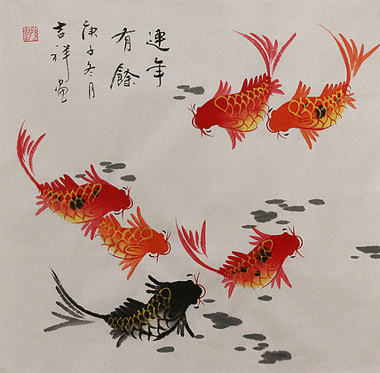 斗方花鸟作品——画家吉祥