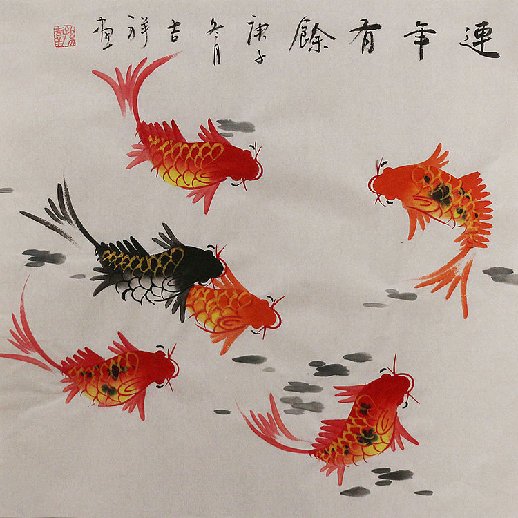 斗方花鸟作品——画家吉祥