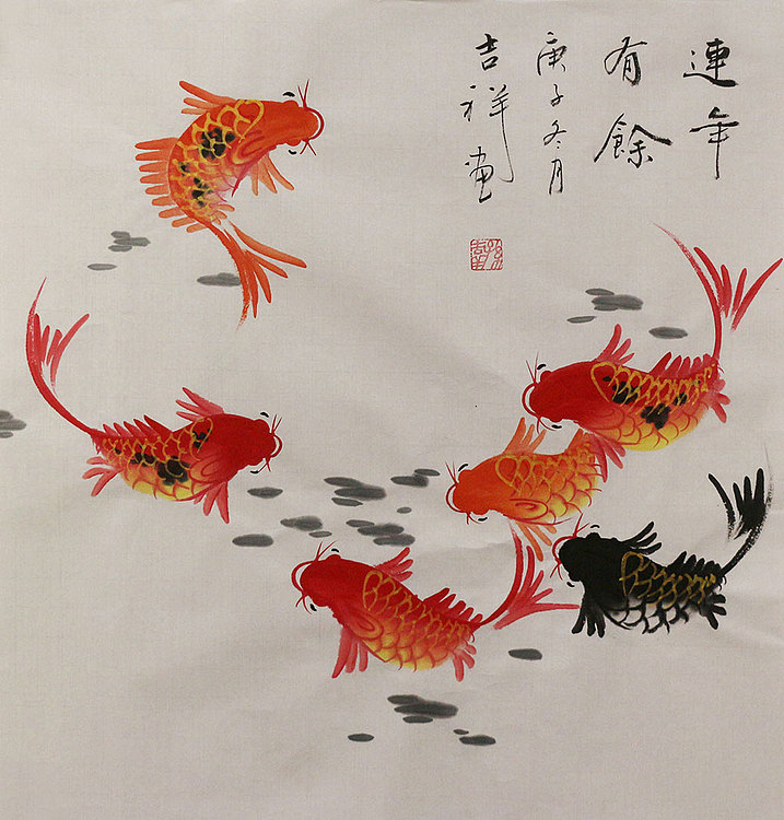 斗方花鸟作品——画家吉祥