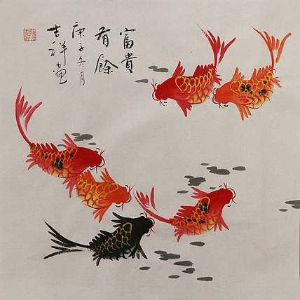 斗方花鸟作品——画家吉祥