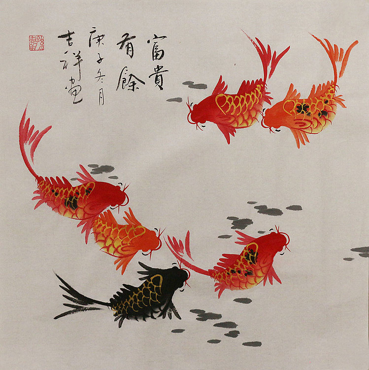 斗方花鸟作品——画家吉祥