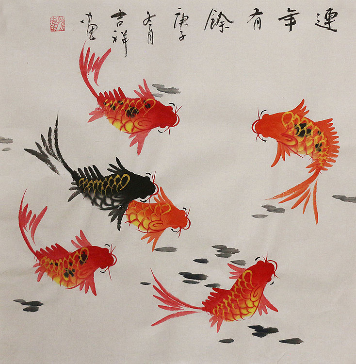 斗方花鸟作品——画家吉祥