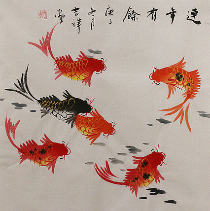 斗方花鸟作品——画家吉祥