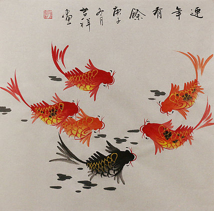 斗方花鸟作品——画家吉祥