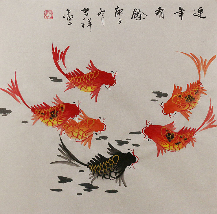 斗方花鸟作品——画家吉祥