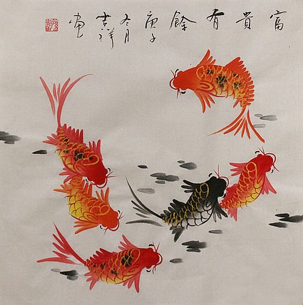 斗方花鸟作品——画家吉祥