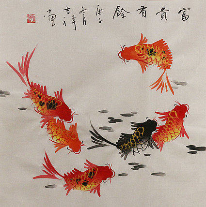 斗方花鸟作品——画家吉祥