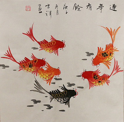 斗方花鸟作品——画家吉祥