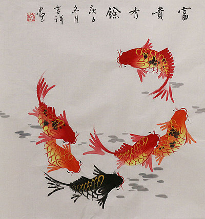 斗方花鸟作品——画家吉祥