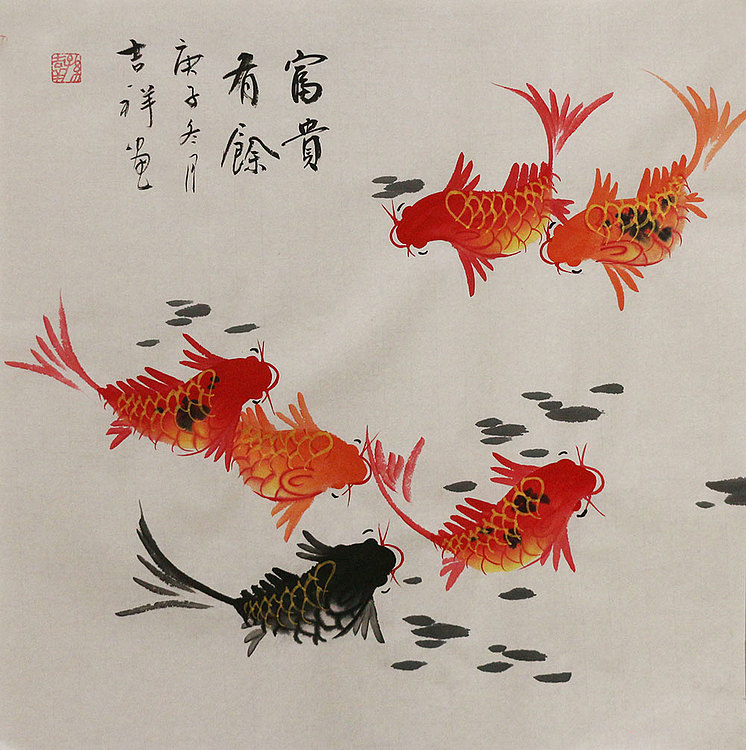 斗方花鸟作品——画家吉祥