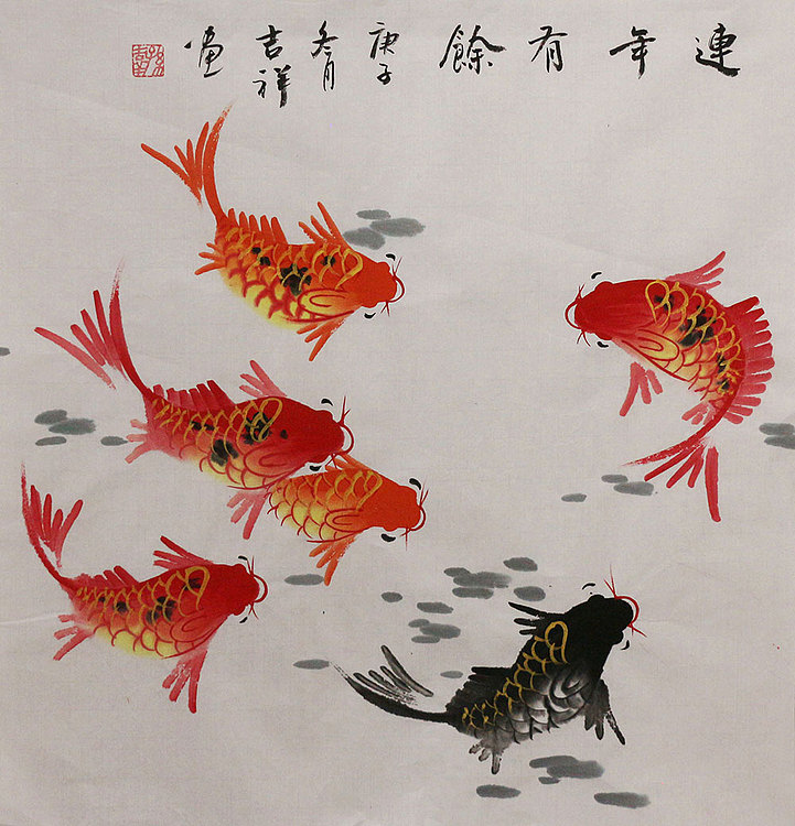 斗方花鸟作品——画家吉祥