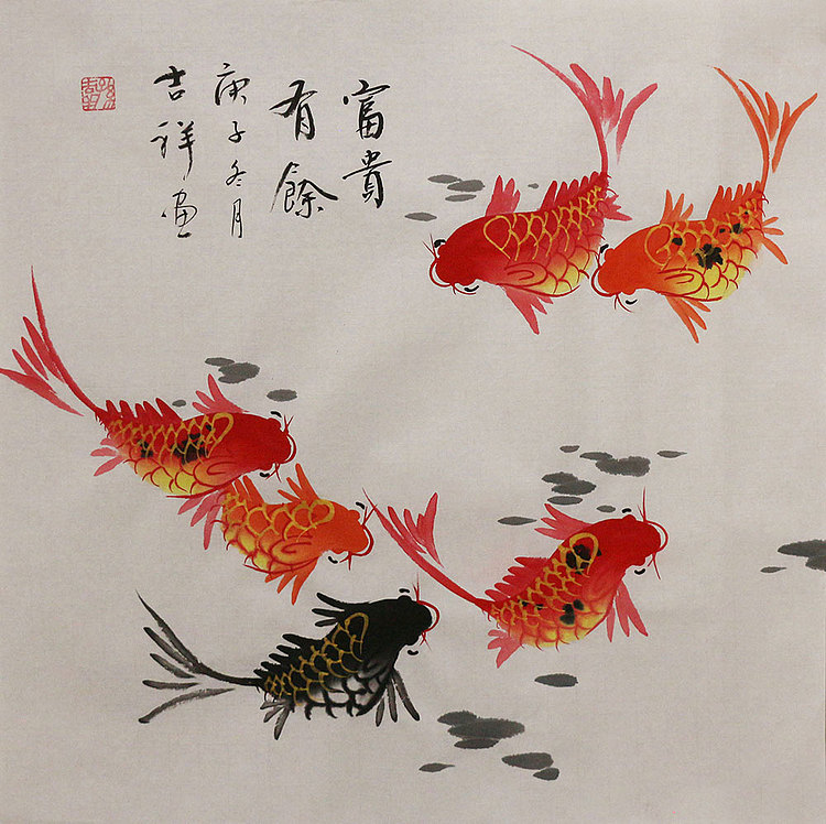 斗方花鸟作品——画家吉祥