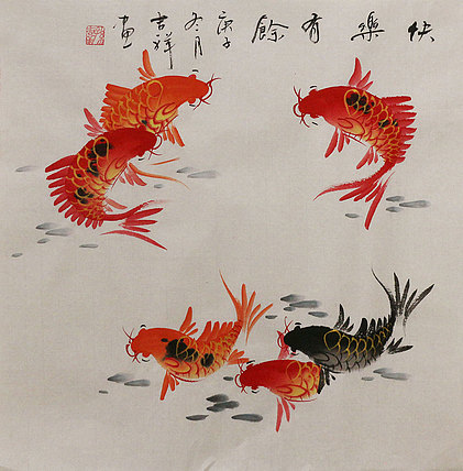 斗方花鸟作品——画家吉祥