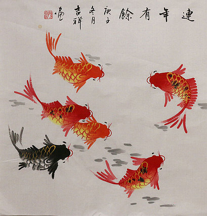 斗方花鸟作品——画家吉祥