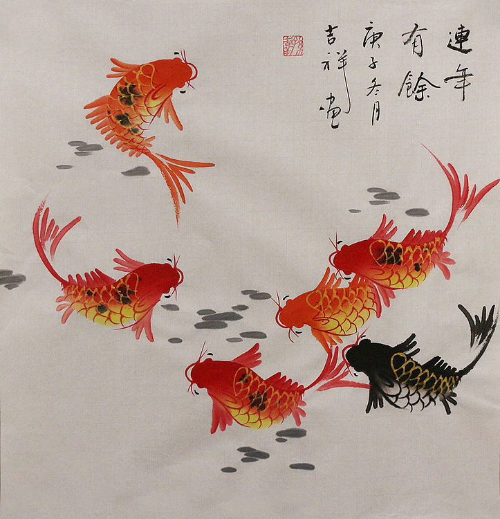 斗方花鸟作品——画家吉祥