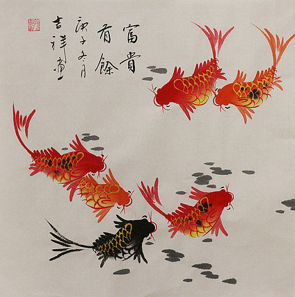 斗方花鸟作品——画家吉祥