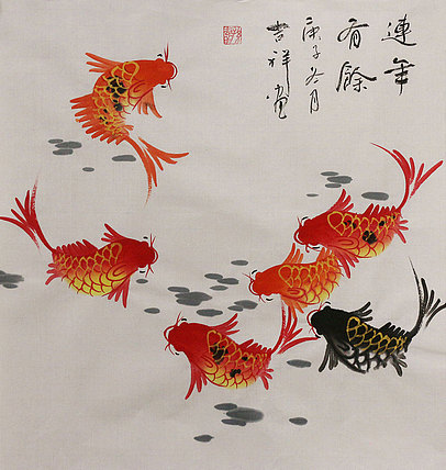 斗方花鸟作品——画家吉祥