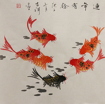 斗方花鸟作品——画家吉祥