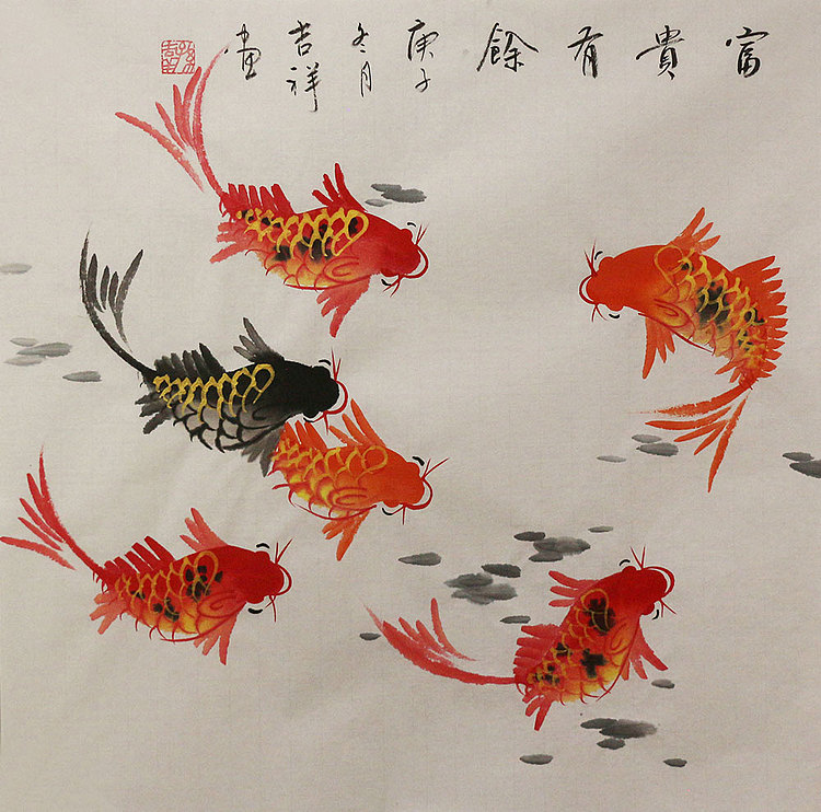 斗方花鸟作品——画家吉祥