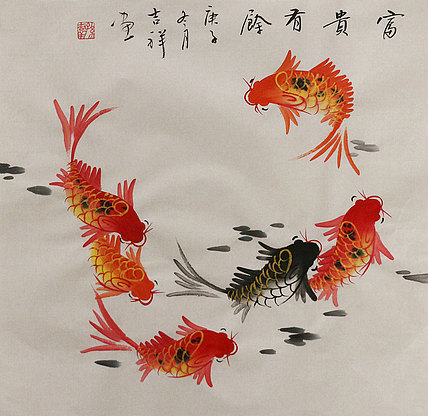 斗方花鸟作品——画家吉祥