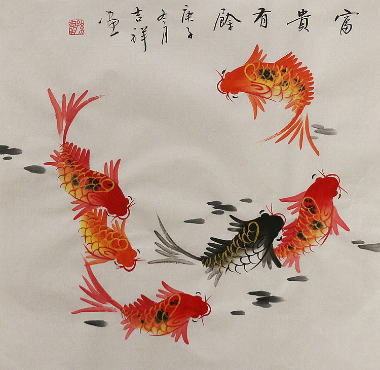 斗方花鸟作品——画家吉祥