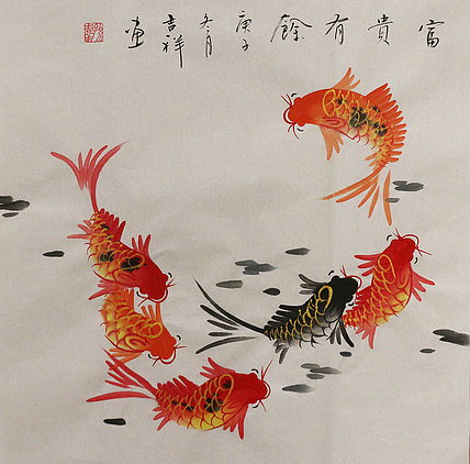 斗方花鸟作品——画家吉祥