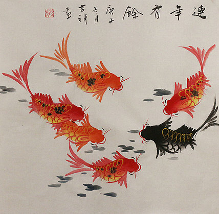 斗方花鸟作品——画家吉祥