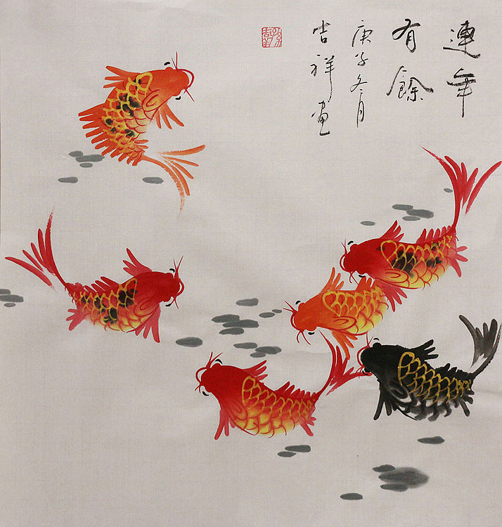 斗方花鸟作品——画家吉祥
