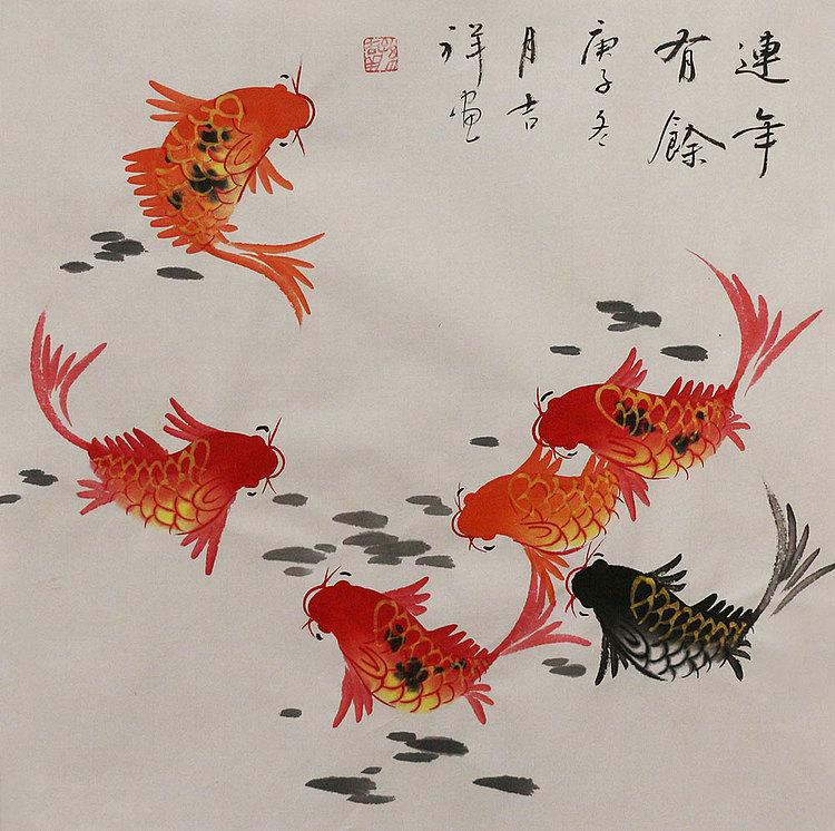 斗方花鸟作品——画家吉祥