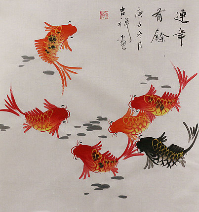 斗方花鸟作品——画家吉祥
