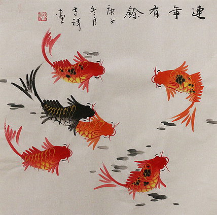 斗方花鸟作品——画家吉祥
