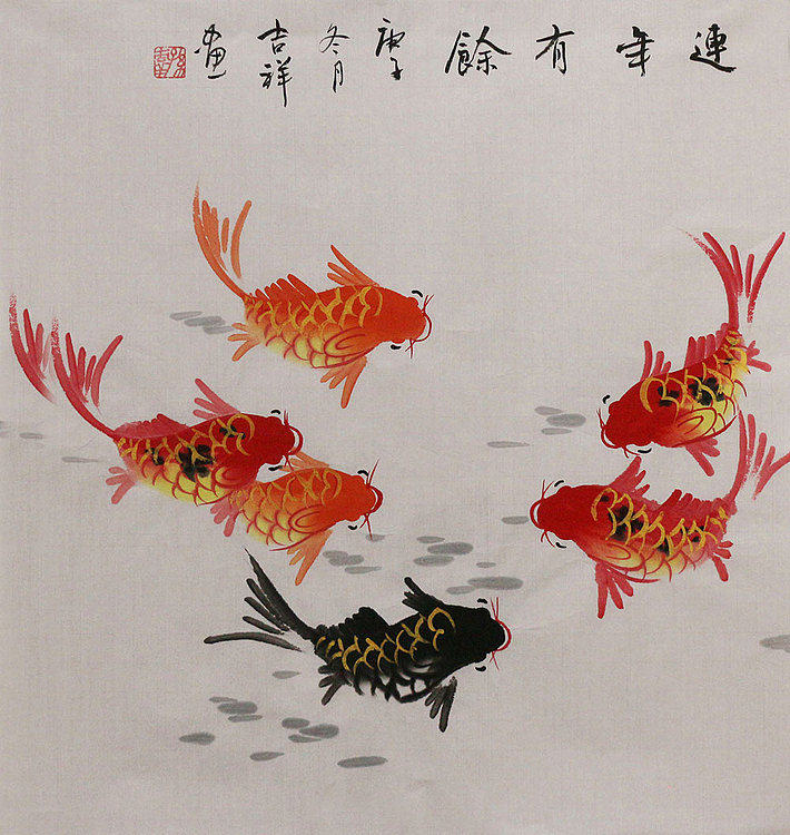 斗方花鸟作品——画家吉祥