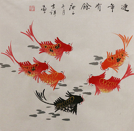 斗方花鸟作品——画家吉祥