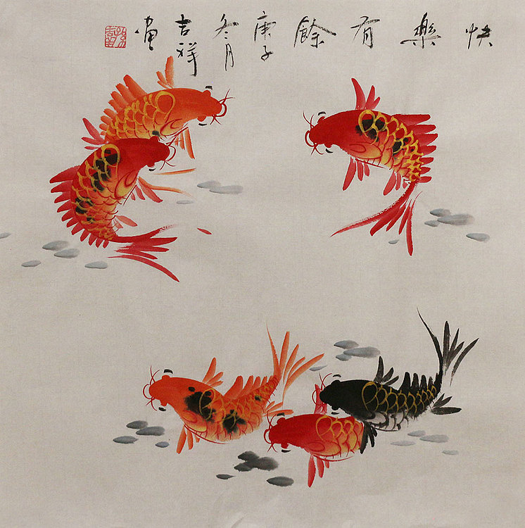 斗方花鸟作品——画家吉祥