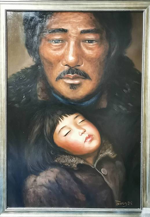 中国壁画家协会会员  秦德梅 代表作 《父亲》12