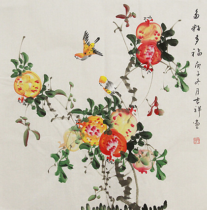 斗方花鸟——画家吉祥