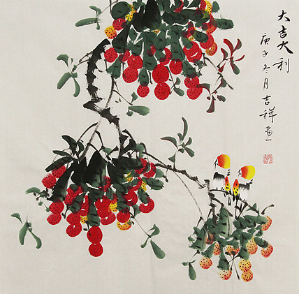 斗方花鸟——画家吉祥