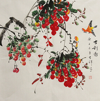 斗方花鸟——画家吉祥